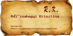 Rózsahegyi Krisztina névjegykártya